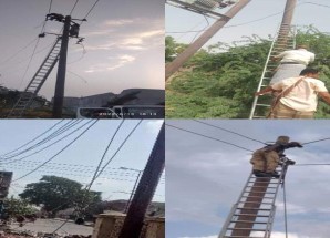 الرياح تلحق اضرار بالغة في شبكة كهرباء محافظة أبين
