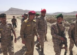 قائد اللواء الأول دعم وإسناد يعايد المرابطين بأبين ويشيد بمستوى الجاهزية واليقظة 