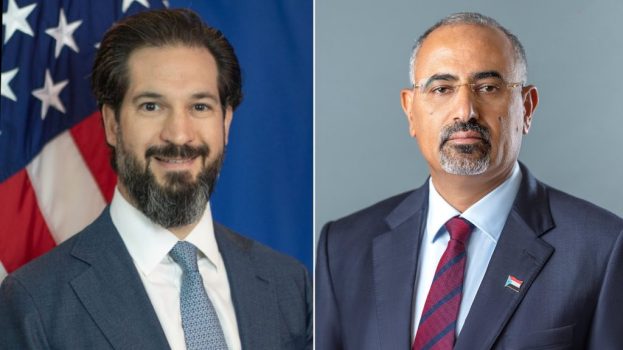 الرئيس الزُبيدي يبحث مع القائم بأعمال السفير الأمريكي تطورات الأوضاع في بلادنا والمنطقة