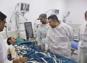 العميد المعكر يتفقد جرحى اللواء السادس دعم وإسناد في المستشفى العسكري بعدن 