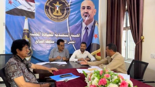 فريق التوجيه والرقابة الرئاسي يطلع على العمل الإداري والمالي بانتقالي الضالع