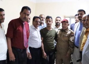 فريق التوجيه والرقابة الرئاسي وقيادة انتقالي الضالع يزورون الأسير المحرر رأفت باسل