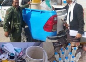 شبوة: شرطة عتق تنفذ حملة أمنية تُسفر عن ضبط معمل لتصنيع الخمور.