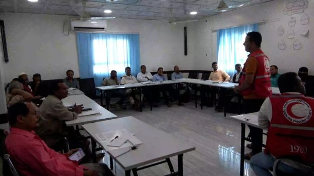 انتقالي لحج يشارك في ورشة لتعريف برامج ومبادئ الهلال والصليب الأحمر