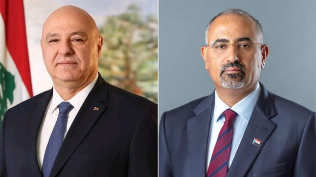 الرئيس الزُبيدي يهنئ الرئيس اللبناني جوزاف عون بذكرى استقلال بلاده