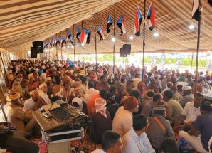 أبناء وادي وصحراء حضرموت يواصلون اعتصامهم المفتوح للمطالبة بإعلان دولة الجنوب العربي