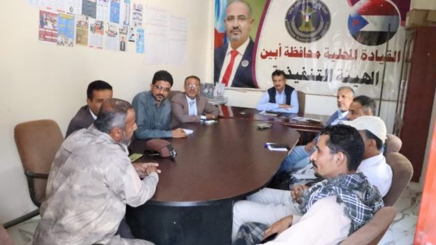 فريق التوجيه والرقابة الرئاسي يلتقي الهيئة التنفيذية لانتقالي أبين