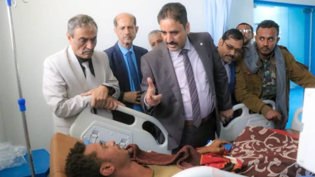 الجبواني وهشلة يطمئنان على جرحى القوات المسلحة الجنوبية المشاركين في معركة المستقبل الواعد ضد مليشيات الاخوان الإرهابية